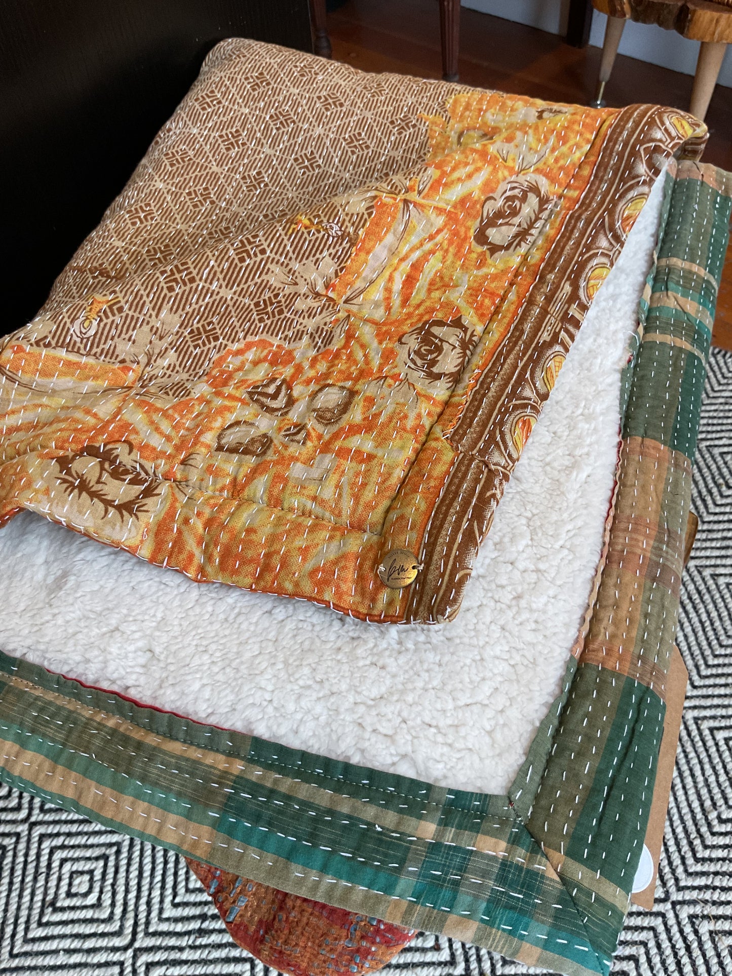 Kantha/Sherpa Throw