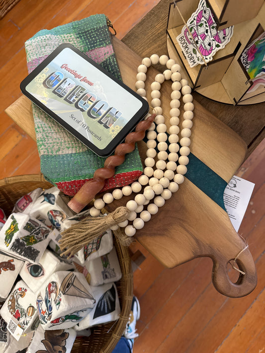 Hand Woven Wooden Bead Tassle Set