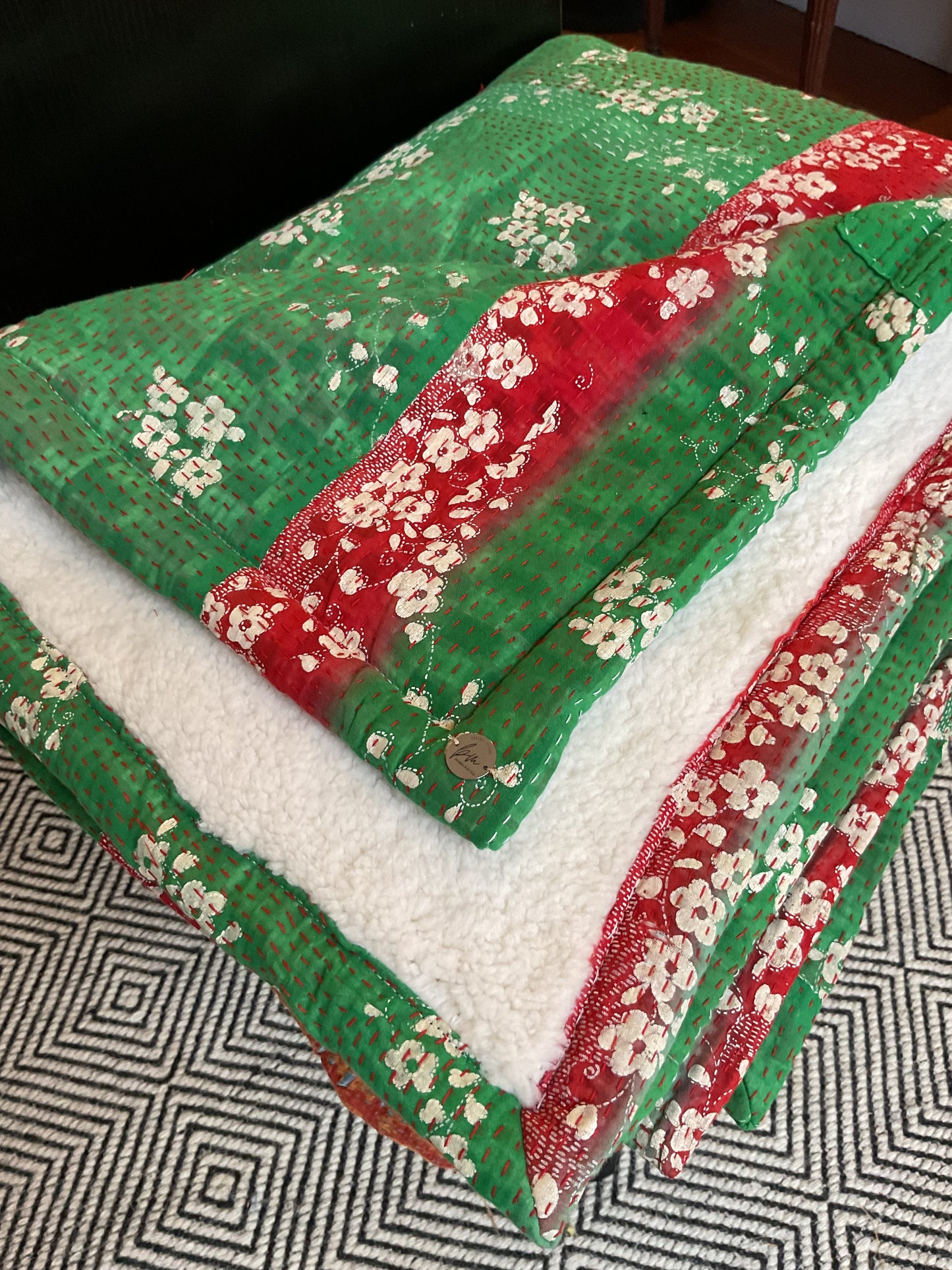 Kantha/Sherpa Throw