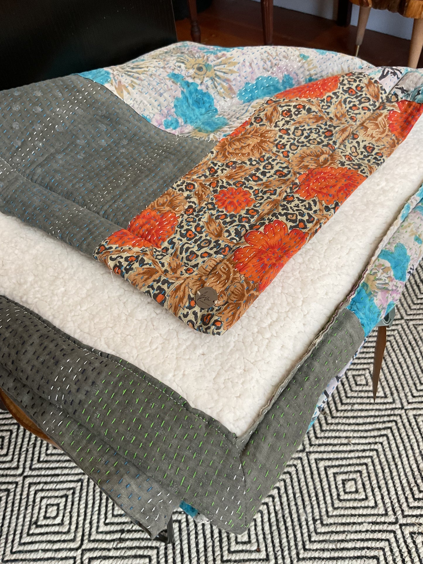 Kantha/Sherpa Throw